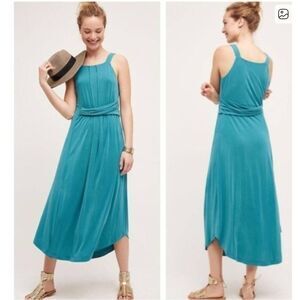 Anthropologie Maeve Azores halter dress in teal modal jersey Medium